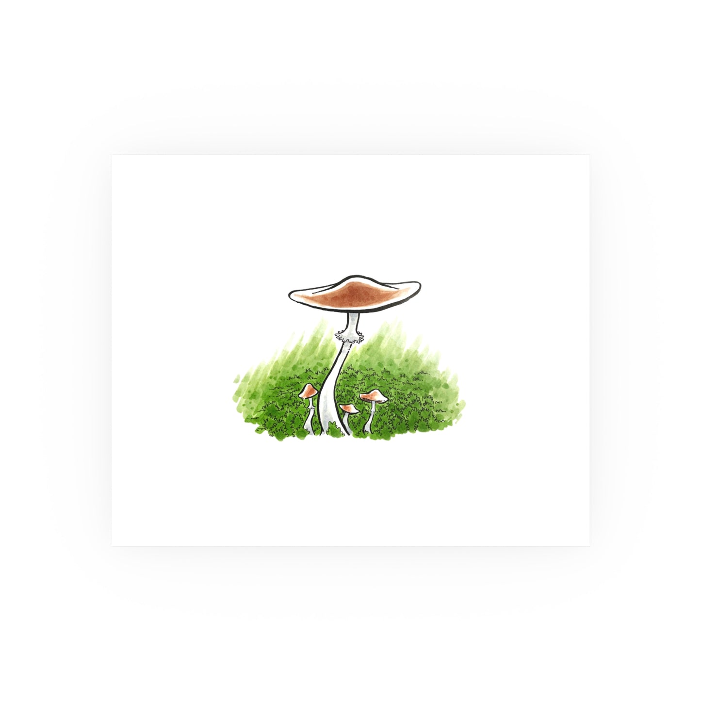 Funky Mushroom Art Poster — Colorful Satin & Archival Matte Print