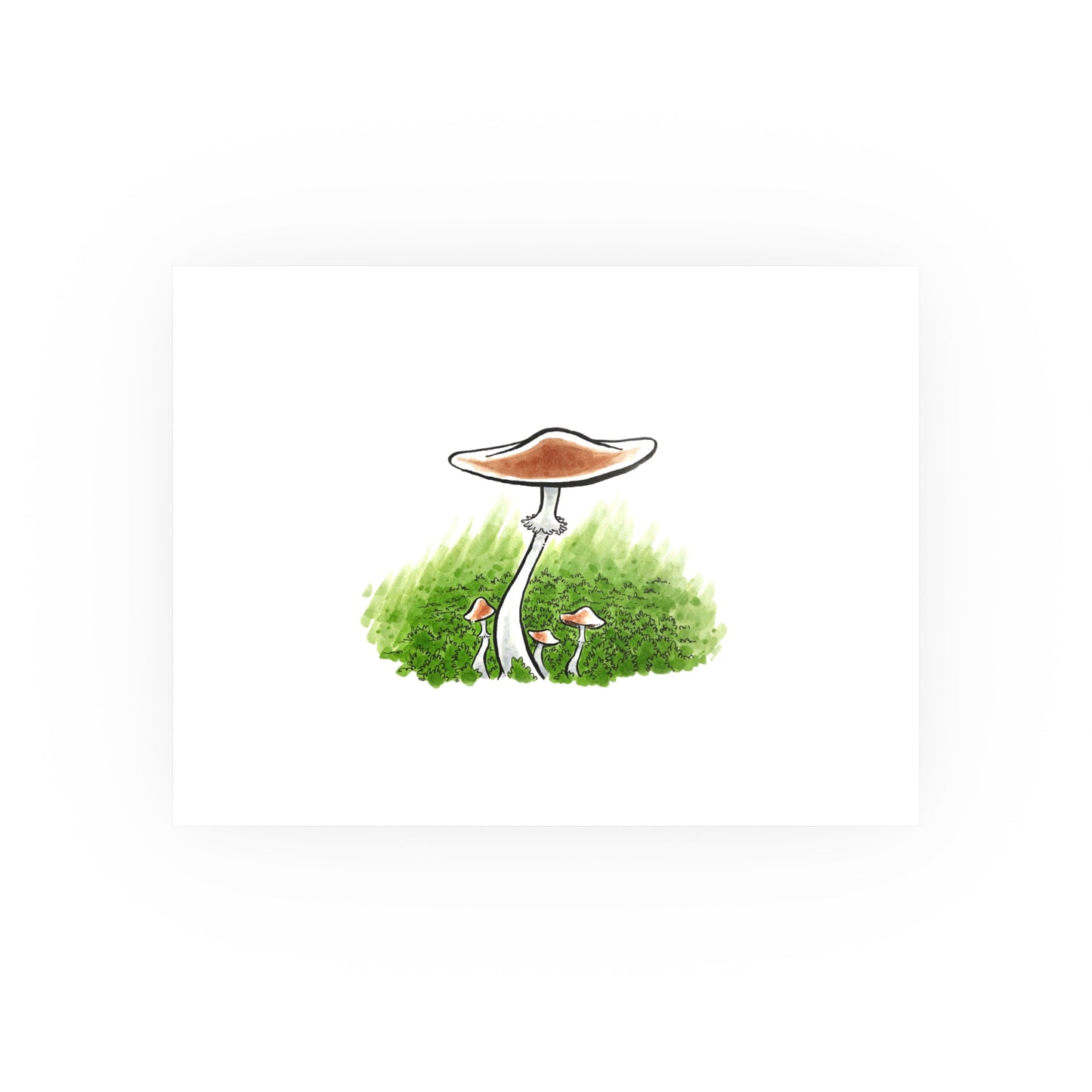 Funky Mushroom Art Poster — Colorful Satin & Archival Matte Print