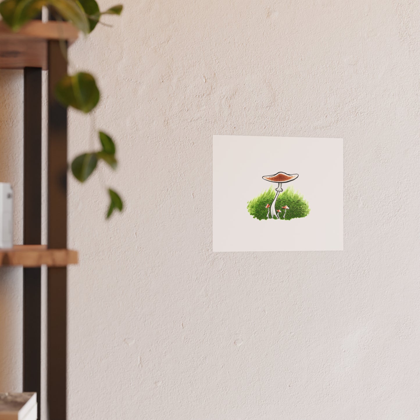 Funky Mushroom Art Poster — Colorful Satin & Archival Matte Print