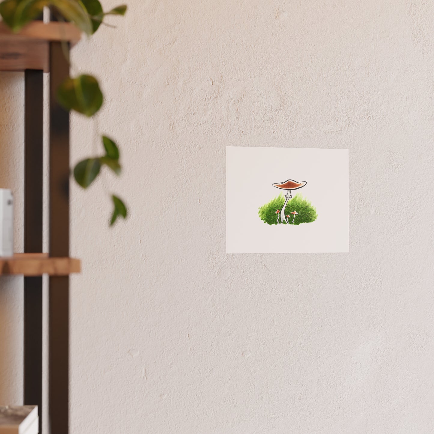 Funky Mushroom Art Poster — Colorful Satin & Archival Matte Print